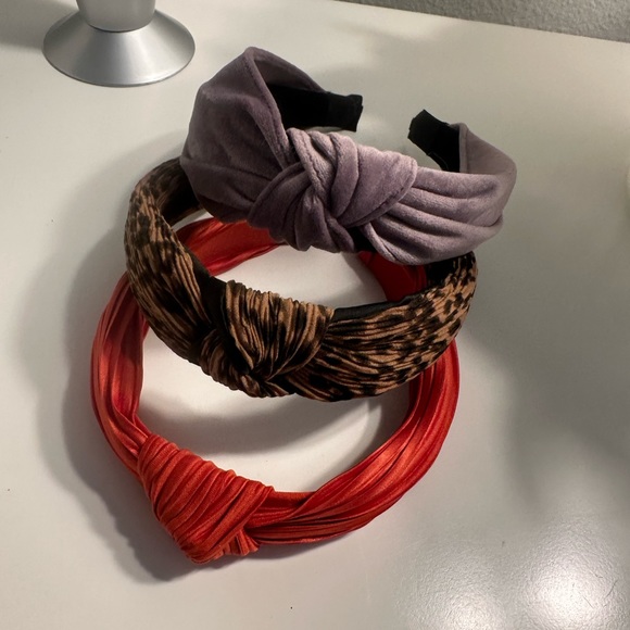 NWOT- ANTHROPOLOGY HEADBANDS -Lavender suede-black & silver & burnt orange satin - Picture 2 of 4